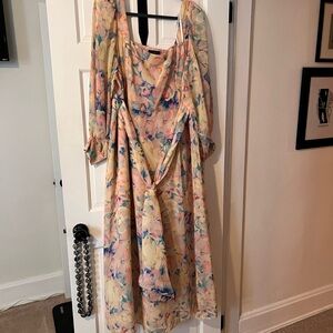 Eloquii tie back floral dress